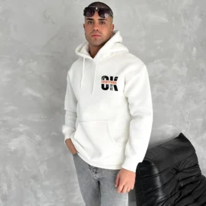 Oversize Üç İplik Kapüşonlu SweatShirt - Beyaz
