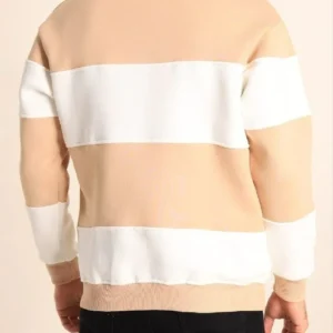 Alternative view of Parçalı Bisiklet Yaka Baskılı SweatShirt - Bej