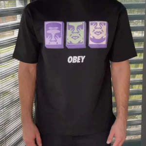 Unisex Bisiklet Yaka Baskılı Oversize T-Shirt - Siyah