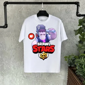 Unisex Bisiklet Yaka Kısa Kol Baskılı Çocuk T-Shirt - Beyaz