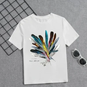 Kız Çocuk Baskılı T-Shirt - Beyaz