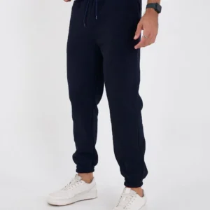 Unisex Kışlık Üç İplik Lastikli Eşofman Pantolon - Lacivert