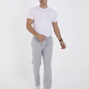 Alternative view of Erkek Üç İplik Basic Eşofman Boru Paça İpli Pantolon - Gri