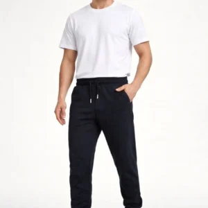 Alternative view of Erkek Jogger Eşofman Altı Rahat Kalıp, Cepli, Lastikli Paça, Günlük Spor Pantolon - Siyah