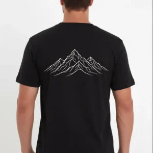 Alternative view of Erkek Nihilist Penguen Özel Tasarım Oversize Bisiklet Yaka Tişört - Siyah