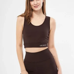 Alternative view of Kolsuz Sporcu Baskılı Crop - Kahve