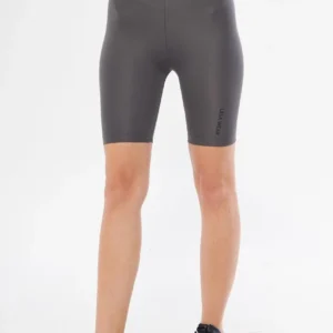 Alternative view of Yüksek Bel Biker Sporcu Şort - Füme