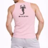 Erkek Fitilli Atlet Sıfır Yaka Slim Fit Arka Baskılı Spor Atlet - Pembe