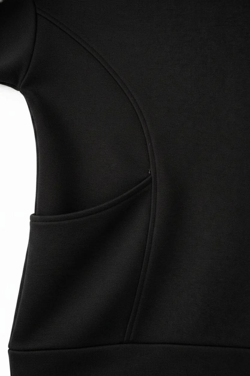 Osy Modal yumuşak dokulu Kumaş Tesettür Cepli Tunik Pantolon Takım - Siyah - Görsel 7