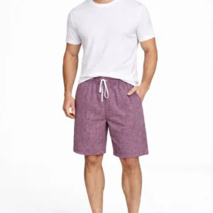 Erkek Pötikareli Şort – Beli Lastikli Bağcıklı, Cepli, Rahat Kesim Günlük Yazlık Şort - Gül Kurusu