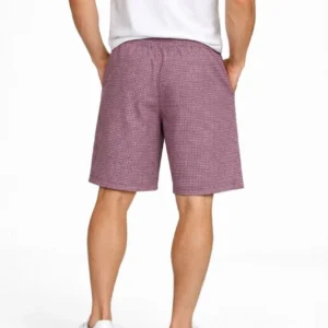 Alternative view of Erkek Pötikareli Şort – Beli Lastikli Bağcıklı, Cepli, Rahat Kesim Günlük Yazlık Şort - Gül Kurusu