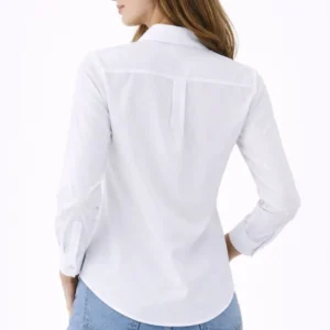 Alternative view of Kadın Uzun Kollu Gömlek Düğmeli Klasik Yaka Günlük ve Ofis Şıklığına uygun - Beyaz