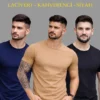 Erkek 3'lü Bisiklet Yaka Tişört – Kısa Kollu Yazlık Slim Fit Body - Siyah, Lacivert, Kahverengi