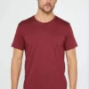 Erkek  Düz A Kalite Pamuklu Penye  T-shirt - Bordo
